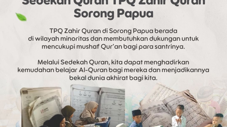 Sebar Quran untuk Santri TPQ Zahir Quran Sorong Papua