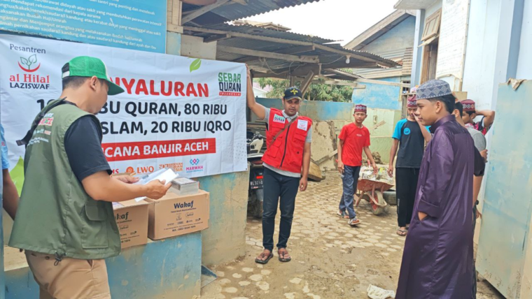 Penyaluran Al-Qur’an untuk Pesantren di Aceh Tamiang, Menguatkan Semangat Pesantren di Tengah Pemulihan Pasca Bencana