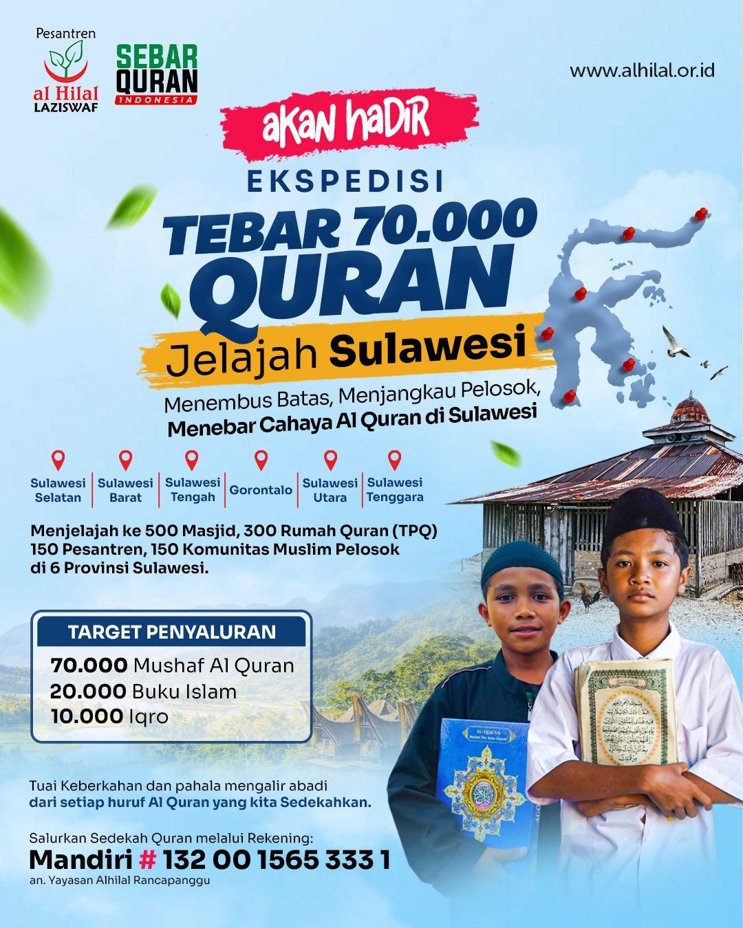 Ekspedisi Tebar 70.000 Quran Jelajah Sulawesi: Wakaf Al-Quran untuk Pelosok Negeri